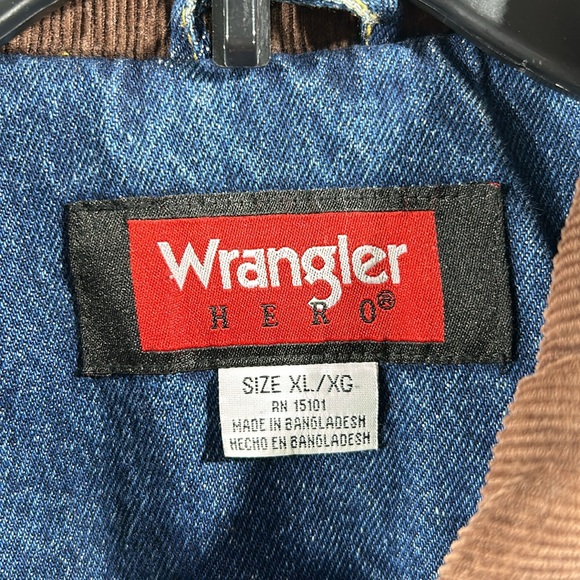 Vintage Denim Wrangler Sherpa Lined Vest XL - Picture 2 of 5